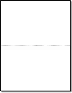 8.5" x 11" Blank White Perforated Cardstock Paper - 2 Per Sheet Breaks to 5.5" x 8.5" - Inkjet/Laser Printable - for Postcards, Flash Cards, Index Cards - 100 Sheets / 200 Cards