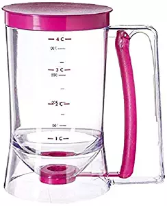Pancake Batter Dispenser with Measuring Label- Perfect for Baking Cupcakes, Waffles, Cakes, and Muffins- No Drip Dispenser by Chef Buddy