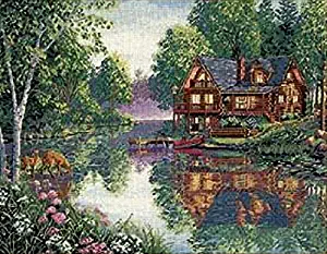 Dimensions Gold Collection Counted Cross Stitch Kit, Cabin Fever, 18 Count Ivory Aida, 16'' x 12''