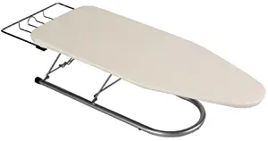 Household Essentials 131210 Small Steel Table Top Ironing Board with Iron Rest | Natural Cover