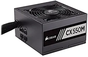 Corsair CX Series 550 Watt 80 Plus Bronze Certified Modular Power Supply (CP-9020102-NA)