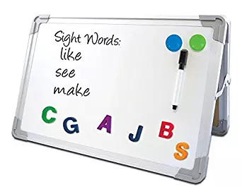 Flipside Products 50001 Magnetic Dry Erase Desktop Easel Set, Includes Pen, 2 Magnets, White