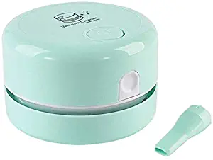 EPINK Desktop Vacuum Cleaner, Portable Cordless Mini Sweeper for Crumbs, Hairs, Computer Keyboard, Gifts for Kids, Cordless&360º Rotatable Design, with Vacuum Port, No Battery Included (Green)