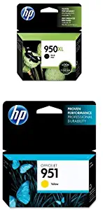 HP 950XL Black High Yield Original Ink Cartridge (CN045AN) and HP 951 Yellow Original Ink Cartridge (CN052AN) Bundle