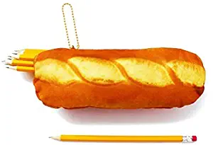 SKKSTATIONERY Bread Shaped Pencil Case with 12 Pcs Pre-sharpened Pencils, Stationery Pouch Office Supplies