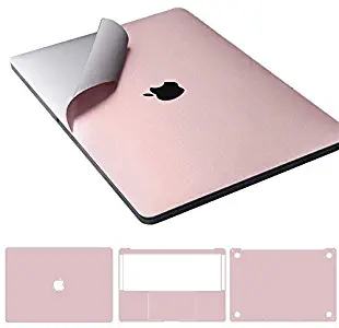 Premium 5-in-1 MacBook Full Body 3M Protective Skin Decals Stickers for MacBook Pro 13 Inch with Touch Bar (Model Number A1706/A1989/A2159, 2016/2017/2018/2019/2020) - Rose Pink