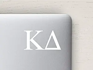 Kappa Delta Computer Decal, White Greek Letters, 2.0