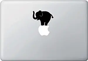 Elephant Balancing Act Decal Two Pack Vinyl Sticker|MacBook Laptop Computer Cars Trucks Vans Walls| Black |3.5 x 3 in|CCI862