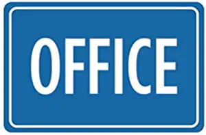 Flyss Aluminum Metal Office Print Blue Notice Business Sign