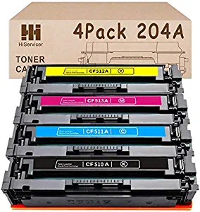 HiServicer Compatible Toner Cartridge Replacement for HP 204A CF510A CF511A CF512A CF513A Color Toner for MFP M180n M180nw M181 M181fw M154a M154nw Color Laserjet (4-Pack)