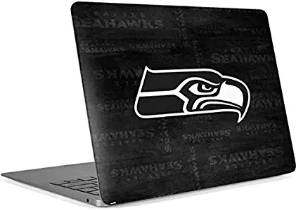 Skinit Decal Laptop Skin for MacBook Air 13in Retina (2018-2019) - Officially Licensed NFL Seattle Seahawks Black & White Design