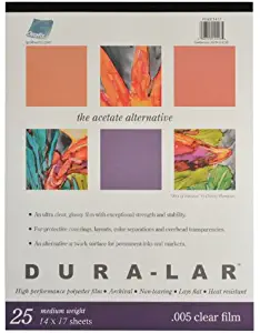 Grafix Clear 0.005 Dura-Lar Film, 14-Inch by 17-Inch, 25 Sheets