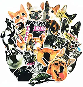 The Original Cute Animal Memes Graffiti Laptop Stickers[30pcs], for Personalize Laptop Luggage Waterproof Logo Vinyl Decals, Best Gift, Dog Huskies Golden Retriever Cats - No-Duplicate Pack
