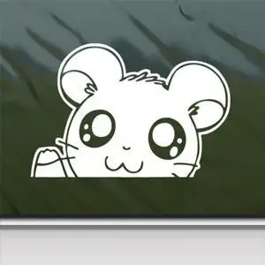 Hamtaro Sticker Decal Hamster Hamshir Car Window Wall MacBook Notebook Laptop Sticker Decal by faststicker (White)