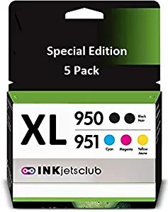 HP Compatible 950XL and 951XL Ink Cartridges. Includes 2 Black, 1 Cyan, 1 Magenta and 1 Yellow. New Compatible Ink Cartridges from InkjetsClub