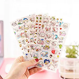 Original Scrapbook Stickers, Mini Cartoon Dog Stickers, Doraking Cute Cartoon Dog Emoji Stickers Decals for Phone, Laptop, Windows, Monitor (Dog, 6 Sheets)