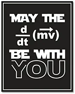 AK Wall Art May The Force be with You Funny Physics Vinyl Sticker - Car Window Bumper Laptop - Select Size