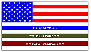 GI USA Police, Military, Firefighter Decal Sticker Vinyl | Tribute to Our Brave Police, Military & Firefighters | United States Pride | Cars Walls Laptops | Premium Quality | 4" x 2"