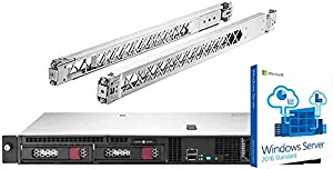 HP ProLiant DL20 Gen10 Rack Server Bundle with Rail Kit, Intel Xeon E-2124, 32GB DDR4, 8TB SATA, Windows Server 2019 Standard