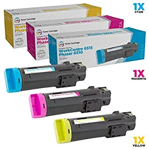 LD Compatible Toner Cartridge Replacement for Xerox Phaser 6510 & WorkCentre 6515 High Yield (Cyan, Magenta, Yellow, 3-Pack)