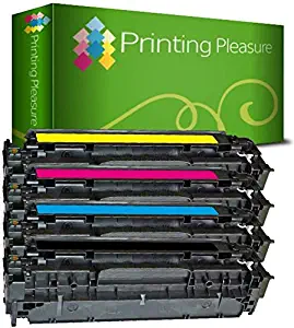 Printing Pleasure 4 (Full Set) Compatible 304A CC530A CC531A CC532A CC533A Toner Cartridges for HP Colour Laserjet CM2320 CM2320NF CM2320FXI CP2025 CP2025DN - Black/Cyan/Magenta/Yellow, High Yield