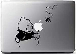 Winnie The Pooh Vinyl Decal Sticker Skin for MacBook Laptop in black