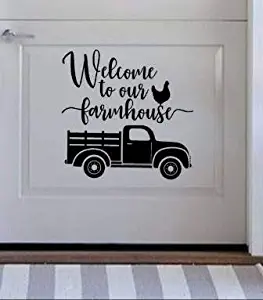 CLIFFBENNETT Welcome to Our Farmhouse Die Cut Vinyl, Car Decal Sticker, for Car, Window, Bumper Sticker, Truck, Laptop, Walls