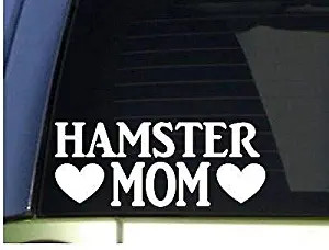 Hamster Mom Sticker,Vinyl Car Window Decals for Laptop,Quote Funny Decal Computer Water Bottle Door Stickers Wall Art