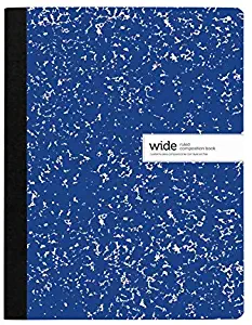 Office Depot Brand Composition Notebook, 9-3/4" x 7-1/2", Wide Ruled, 200 Pages (100 Sheets), Blue